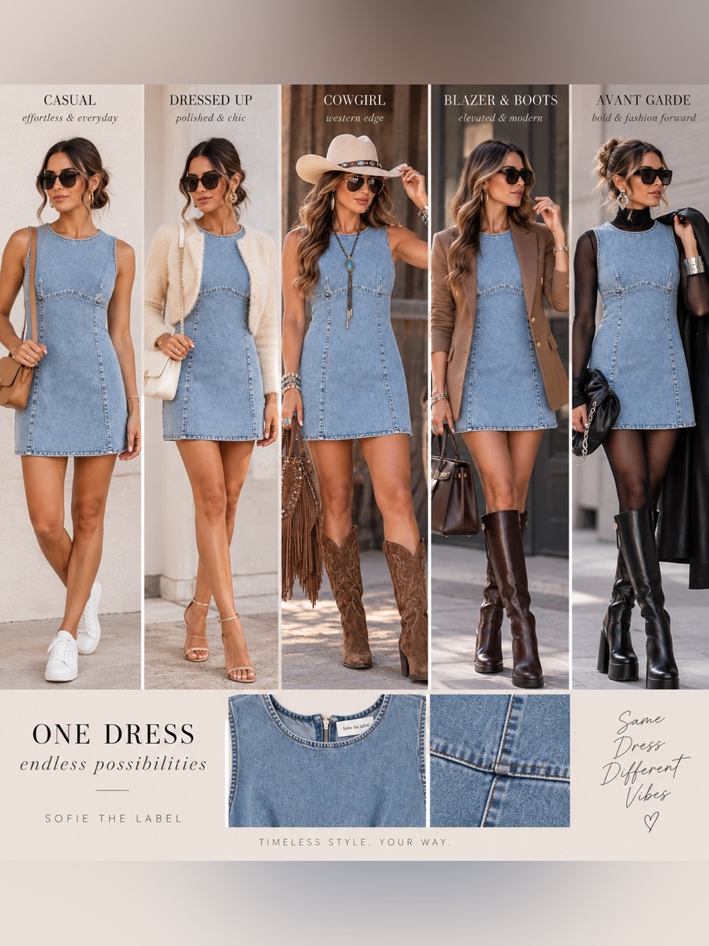 Sofie The Label Light Blue Denim Sleeveless Mini Dress – Size M - NWT - Picture 14 of 14